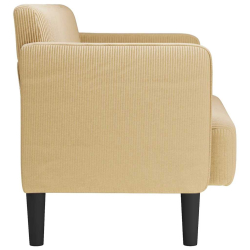 Sofa dwuosobowa Jasnozielona Szara 109 cm Tkanina sztruksowa
