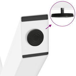 Nogi do stołu jadalnego, 2 szt., białe, 50x(72-73) cm, stal