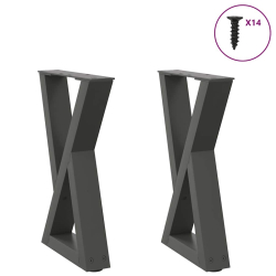 Nogi do stolika kawowego 2 szt. Antracyt 28x(42-43,3) cm Stal
