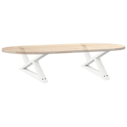 Nogi do stolika kawowego 2 szt. Białe 70x(30-31,3) cm Stal