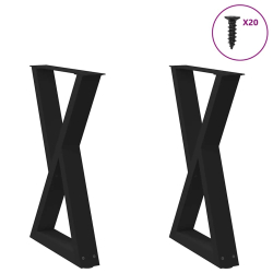 Nogi do stołu jadalnego 2 szt. Czarne 50x(72-73,3) cm Stal