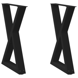 Nogi do stołu jadalnego 2 szt. Czarne 50x(72-73,3) cm Stal