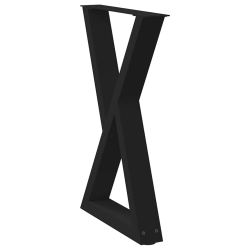 Nogi do stołu jadalnego 2 szt. Czarne 50x(72-73,3) cm Stal