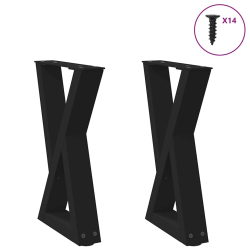 Nogi do stolika kawowego 2 szt. Czarne 38x(42-43,3) cm Stal