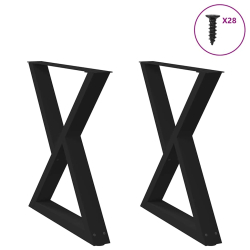 Nogi do stołu jadalnego 2 szt. Czarne 80x(72-73,3) cm Stal