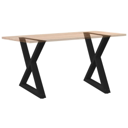 Nogi do stołu jadalnego 2 szt. Czarne 80x(72-73,3) cm Stal