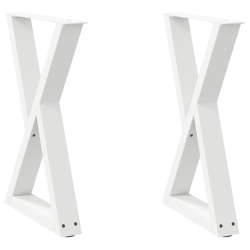 Nogi do stołu jadalnego 2 szt. Białe 60x(72-73,3) cm Stal
