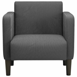 Sofa Fotel z Podłokietnikami Ciemnoszary 54 cm Tkanina Corduroy