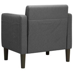 Sofa Fotel z Podłokietnikami Ciemnoszary 54 cm Tkanina Corduroy