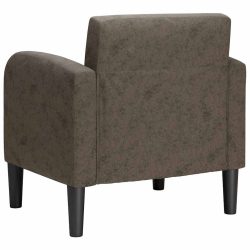 Sofa Fotel z Podłokietnikami Ciemnoszary 54cm Skóra ekologiczna