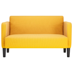 Sofa dwuosobowa Jasnożółta 109 cm Tkanina sztruksowa