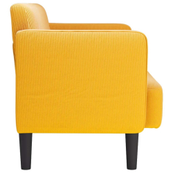 Sofa dwuosobowa Jasnożółta 109 cm Tkanina sztruksowa