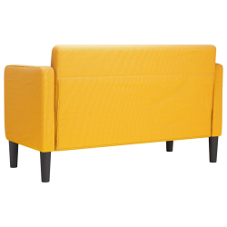 Sofa dwuosobowa Jasnożółta 109 cm Tkanina sztruksowa