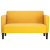 Sofa dwuosobowa Jasnożółta 109 cm Tkanina sztruksowa