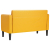Sofa dwuosobowa Jasnożółta 109 cm Tkanina sztruksowa