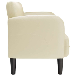 Sofa dwuosobowa kremowa 110 cm ze skóry ekologicznej
