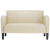Sofa dwuosobowa kremowa 110 cm ze skóry ekologicznej