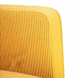 Sofa Fotel z Podłokietnikami Jasnożółty 54 cm Tkanina Kordowa