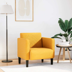 Sofa Fotel z Podłokietnikami Jasnożółty 54 cm Tkanina Kordowa