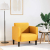 Sofa Fotel z Podłokietnikami Jasnożółty 54 cm Tkanina Kordowa