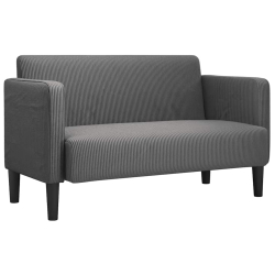 Sofa dwuosobowa Ciemnoszara 109 cm Tkanina sztruksowa