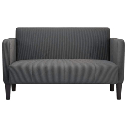 Sofa dwuosobowa Ciemnoszara 109 cm Tkanina sztruksowa