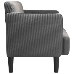 Sofa dwuosobowa Ciemnoszara 109 cm Tkanina sztruksowa