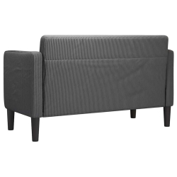 Sofa dwuosobowa Ciemnoszara 109 cm Tkanina sztruksowa