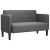 Sofa dwuosobowa Ciemnoszara 109 cm Tkanina sztruksowa