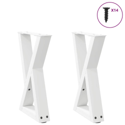 Nogi do stolika kawowego 2 szt. Białe 28x(42-43,3) cm Stal