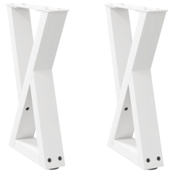 Nogi do stolika kawowego 2 szt. Białe 28x(42-43,3) cm Stal