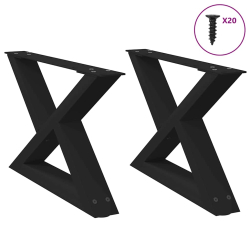 Nogi do stolika kawowego 2 szt. Czarne 60x(30-31,3) cm Stal