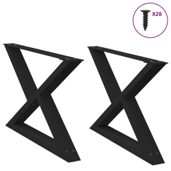 Nogi do stolika kawowego 2 szt. Czarne 70x(42-43,3) cm Stal