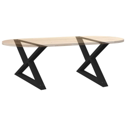 Nogi do stolika kawowego 2 szt. Czarne 70x(42-43,3) cm Stal