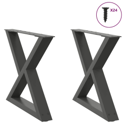 Nogi do stolika kawowego 2 szt. Antracyt 50x(42-43,3) cm Stal