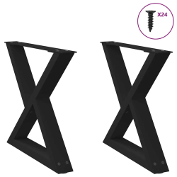 Nogi do stolika kawowego 2 szt. Czarne 50x(42-43,3) cm Stal