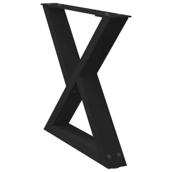 Nogi do stolika kawowego 2 szt. Czarne 50x(42-43,3) cm Stal