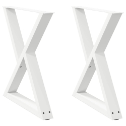 Nogi do stołu jadalnego 2 szt. Białe 70x(72-73,3) cm Stal