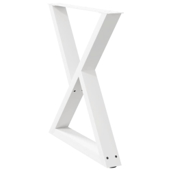 Nogi do stołu jadalnego 2 szt. Białe 70x(72-73,3) cm Stal