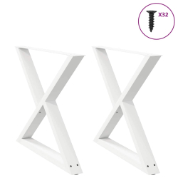 Nogi do stołu jadalnego 2 szt. Białe 90x(72-73,3) cm Stal
