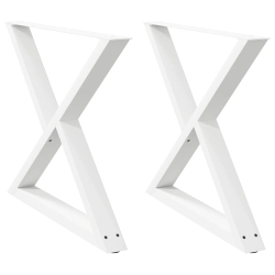 Nogi do stołu jadalnego 2 szt. Białe 90x(72-73,3) cm Stal