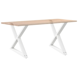 Nogi do stołu jadalnego 2 szt. Białe 90x(72-73,3) cm Stal