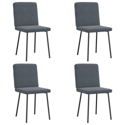 Krzesła stołowe, 4 szt., ciemnoszare, obite aksamitem