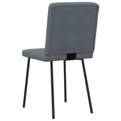Krzesła stołowe, 6 szt., ciemnoszare, obite aksamitem