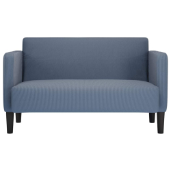 Sofa dwuosobowa niebieska 109 cm tkanina sztruksowa