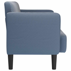 Sofa dwuosobowa niebieska 109 cm tkanina sztruksowa