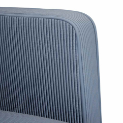 Sofa dwuosobowa niebieska 109 cm tkanina sztruksowa