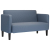 Sofa dwuosobowa niebieska 109 cm tkanina sztruksowa