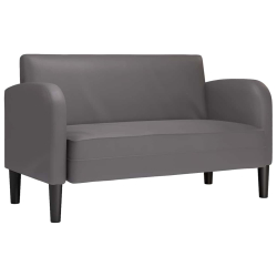 Sofa dwuosobowa Szara 110 cm Skóra ekologiczna