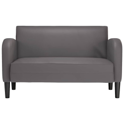 Sofa dwuosobowa Szara 110 cm Skóra ekologiczna